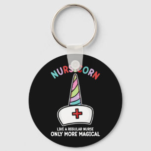Einhorn-Krankenschwester Lustiges Nursicorn Regenb Schlüsselanhänger