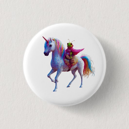 Einhorn-Kreatur Button (Vorderseite)