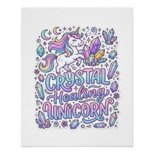 Einhorn Kristall Heilung Einhorn Geschenk Idee Vek Poster