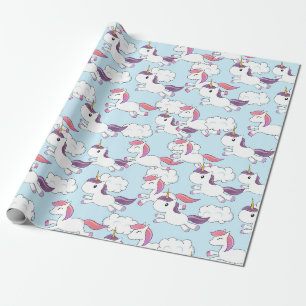 Einhorn-Kritzelmuster Geschenkpapier