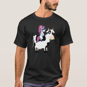Einhorn Kuh Einhorn Reitende Kuh T-Shirt