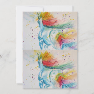 Einhorn Kunst Aquarell Geburtstagseinladung Einladung