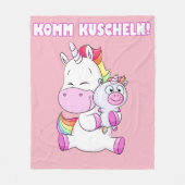 Einhorn Kuscheldecke Komm Kuscheln! Fleecedecke (Vorderseite)