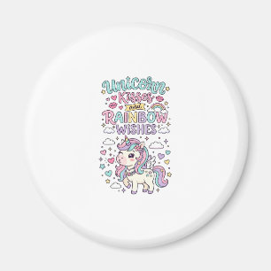 Einhorn Küsse und Regenbogen Wünsche Süße Pastell Magnet