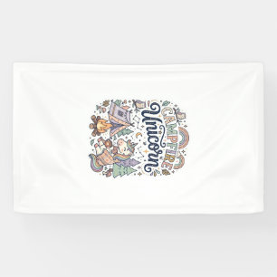Einhorn Lagerfeuer Einhorn Premium Vektor Aufklebe Banner