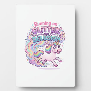 Einhorn läuft auf Glitter und Illusion Bezaubernd  Fotoplatte