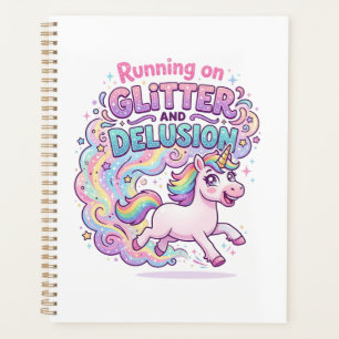 Einhorn läuft auf Glitter und Illusion Bezaubernd Planer