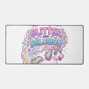 Einhorn läuft auf Glitter und Illusion Bezaubernd  Schreibtischunterlage