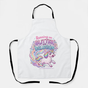 Einhorn läuft auf Glitter und Illusion Bezaubernd  Schürze