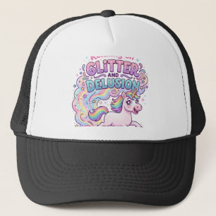Einhorn läuft auf Glitter und Illusion Bezaubernd  Truckerkappe