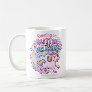 Einhorn läuft auf Glitter und Täuschung Charmantes Kaffeetasse