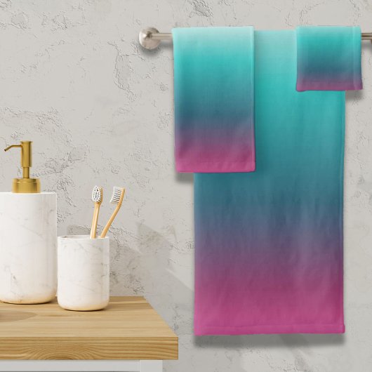 Einhorn-Lavendel-aquamarine Omertürkis-Meerjungfra Badhandtuch Set