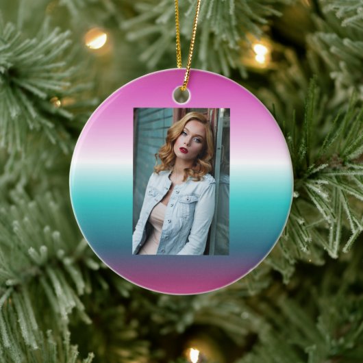 Einhorn-Lavendel-aquamarine Omertürkis-Meerjungfra Keramik Ornament (Baum)