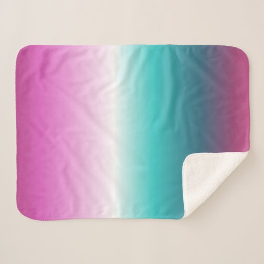 Einhorn-Lavendel-aquamarine Omertürkis-Meerjungfra Sherpadecke (Vorderseite (Horizontal))