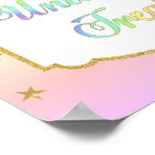 Einhorn-Leckereien-Esstisch-Anzeige-Regenbogen Poster (Ecke)