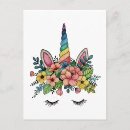 Einhorn-Leine mit Regenbogenofen Postkarte