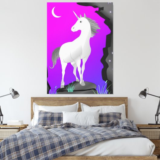 Einhorn Leinwanddruck (Insitu (Schlafzimmer))