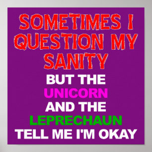 Einhorn Leprechaun Lustiges Poster Schild