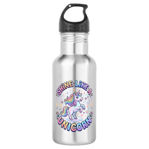 Einhorn leuchtet wie ein Einhorn Grafikdesign T-Sh Edelstahlflasche
