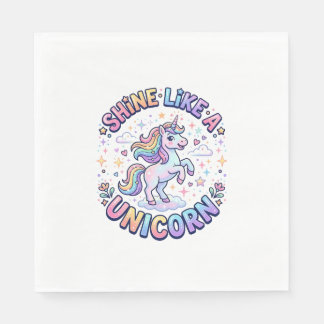 Einhorn leuchtet wie ein Einhorn Grafikdesign T-Sh Serviette