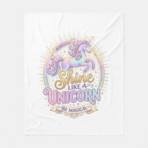 Einhorn leuchtet wie ein Einhorn POD Fertig Market Fleecedecke