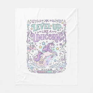 Einhorn Level Up wie ein Einhorn Süßer Marktplatz Fleecedecke