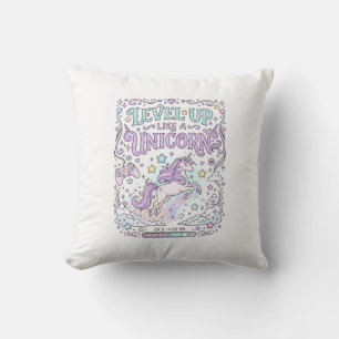 Einhorn Level Up wie ein Einhorn Süßer Marktplatz Kissen
