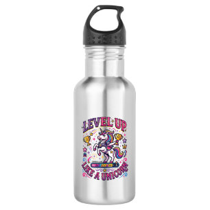 Einhorn Level Up wie ein Einhorn Werbespot Cute Gi Edelstahlflasche