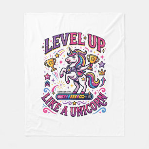 Einhorn Level Up wie ein Einhorn Werbespot Cute Gi Fleecedecke