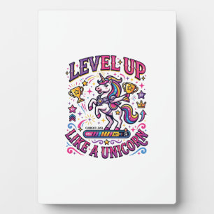 Einhorn Level Up wie ein Einhorn Werbespot Cute Gi Fotoplatte