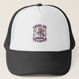 Einhorn Level Up wie ein Einhorn Werbespot Cute Gi Truckerkappe