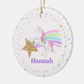 Einhorn Liebe Hearts & Star Girls Keramik Ornament (Links)