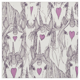 Einhorn-Liebe-Indigo-lila Perle Stoff