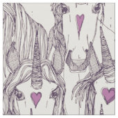Einhorn-Liebe-Indigo-lila Perle Stoff (Nahaufnahme)