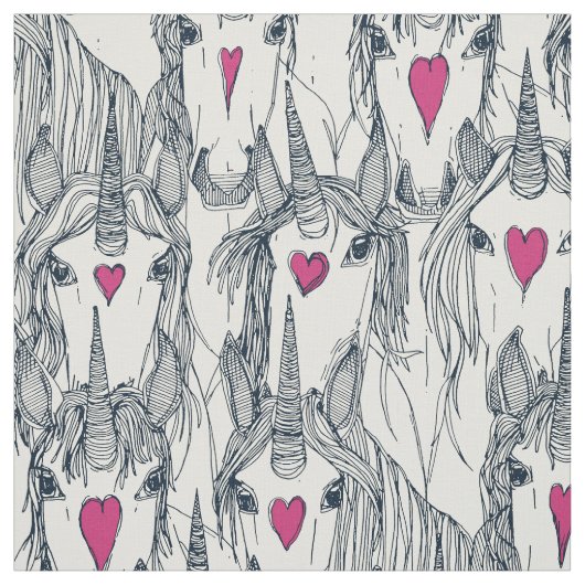 Einhorn-Liebe-Indigoperle Stoff (Muster)