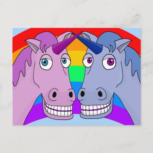 Einhorn-Liebe Postkarte (Vorderseite)