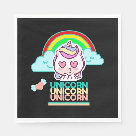 Einhorn Liebe Serviette (Vorderseite)