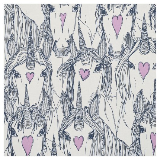 Einhorn-Liebe Stoff (Muster)