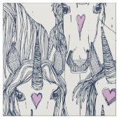 Einhorn-Liebe Stoff (Nahaufnahme)