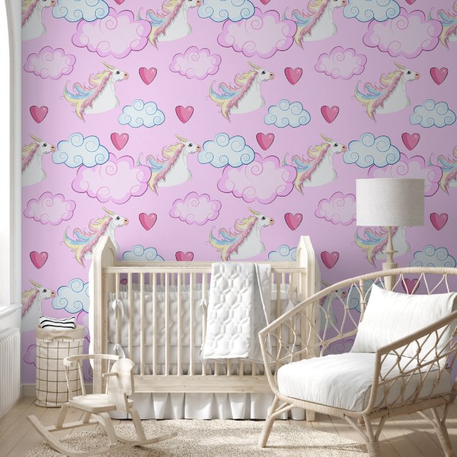 Einhorn Liebe und Wolken  Tapete (Kinder)