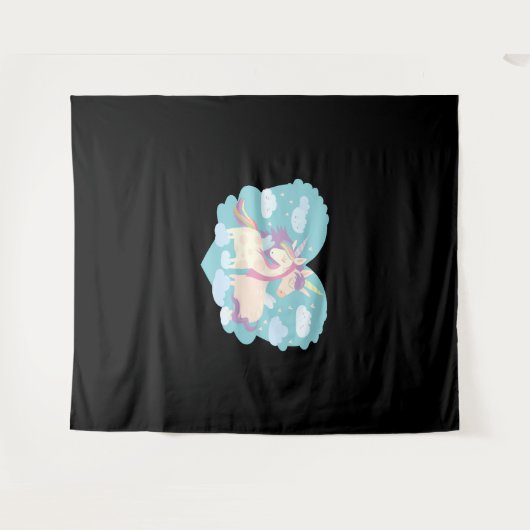 Einhorn-Liebe Wandteppich (Vorderseite (Horizontal))