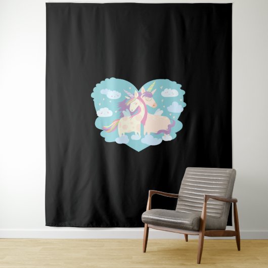 Einhorn-Liebe Wandteppich (Beispiel)