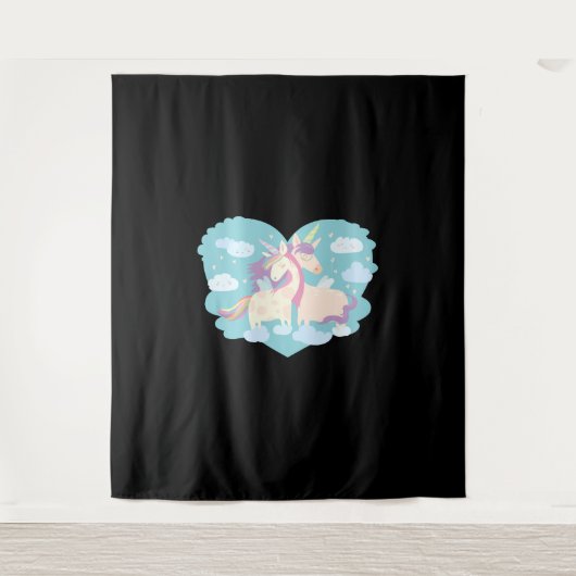 Einhorn-Liebe Wandteppich (Vorderseite)