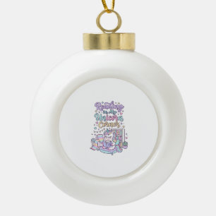 Einhorn liest in meiner Einhorn-Ecke Süße Pastell- Keramik Kugel-Ornament