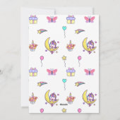 Einhorn Lila Einladungskarte für zwei Mädchen zum  (Rückseite)