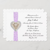 Einhorn Lila Lace Probe Dinner Einladung (Vorne/Hinten)