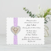 Einhorn Lila Lace Probe Dinner Einladung (Stehend Vorderseite)