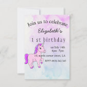 Einhorn-lila-Magie-Geburtstagseinladung (Vorderseite)