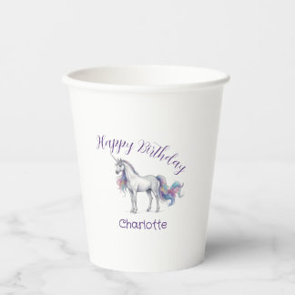 Einhorn lila Maron Alles Gute zum Geburtstag Kinde Pappbecher