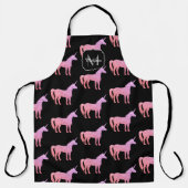 Einhorn lila-rosa-blaue Sparkle-Muster Monogramm Schürze (Vorderseite)